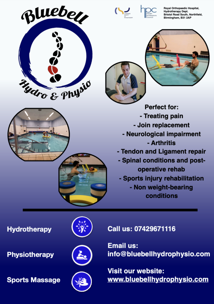 bluebell hydro and physio treatment information with link to bluebell website