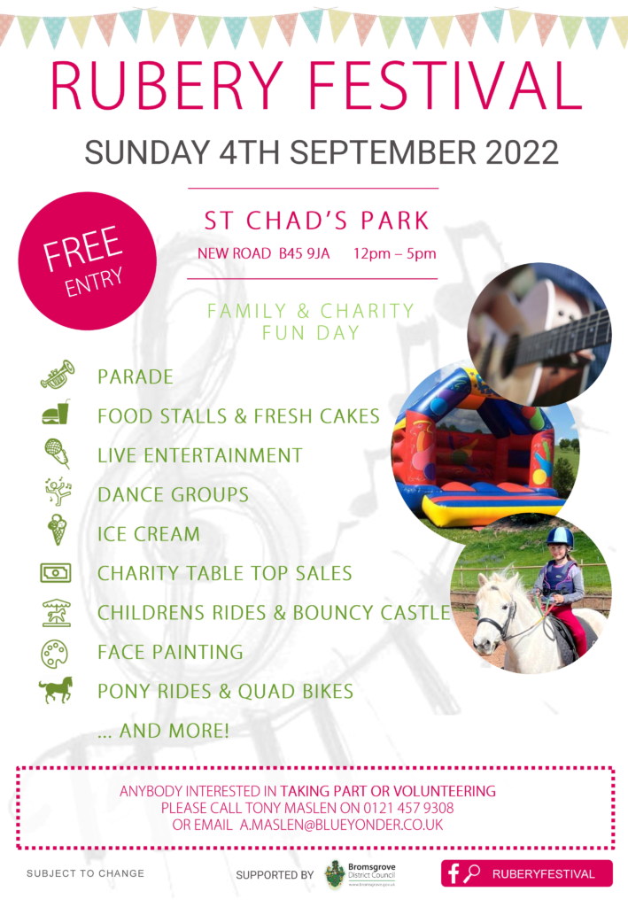 rubery festival information poster
