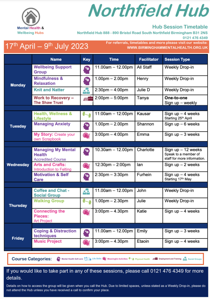 Mental health and wellbeing hubs – Hawkesley Medical Practice