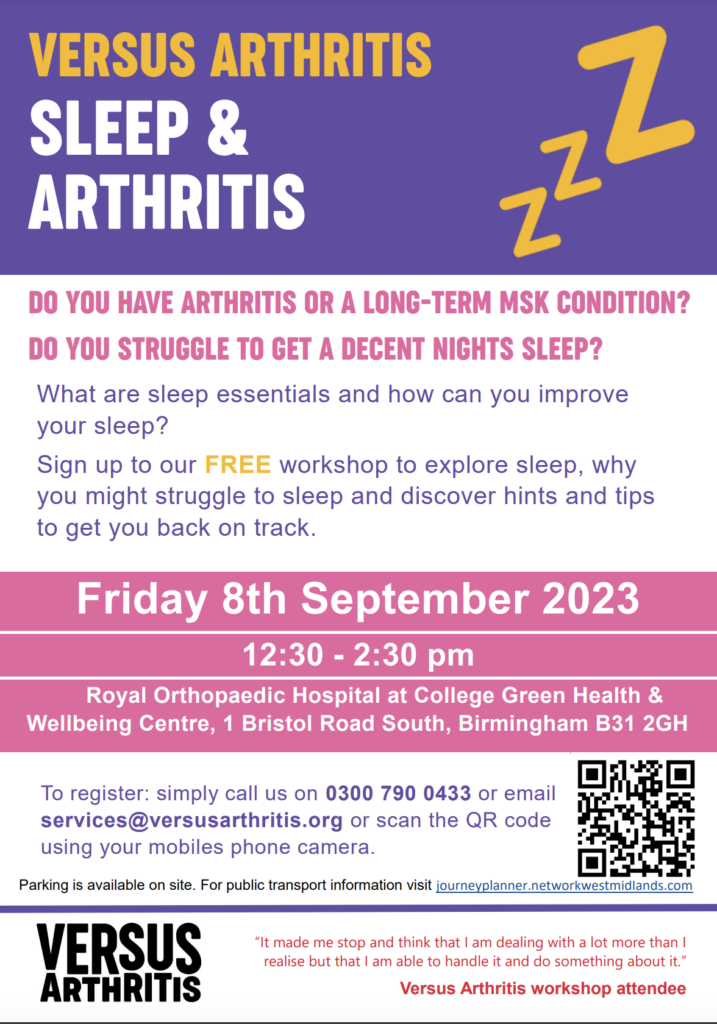 arthritis and sleep workshop poster